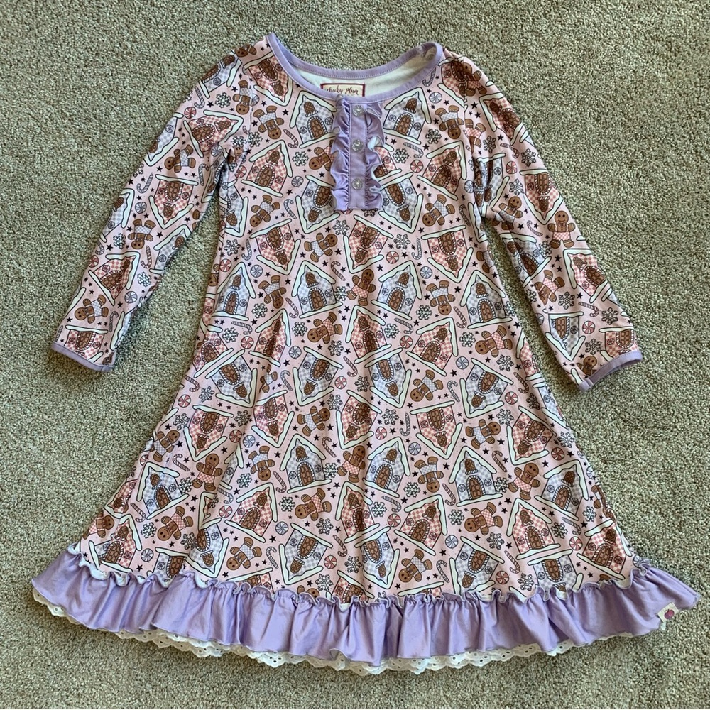 cheeky plum 5T Lavender Ruffle Holiday Nightgown
